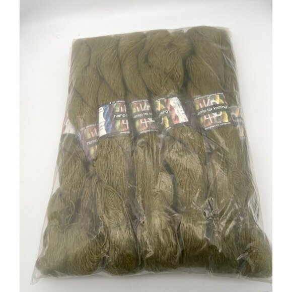 Lanaknits Hemp for Knitting Allhemp3 Yarn in Khaki Lot of 10 Skeins 50g Lot 37 - Picture 2 of 6